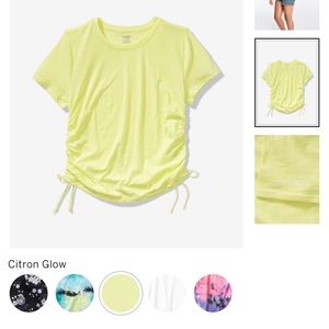 PINK tie sides ruched shirt